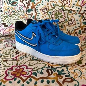 Nike Air Force 1 Low Reverse Stitch sneakers in blue Mens Size 7 RARE